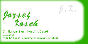 jozsef kosch business card